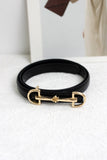 A2408DJN36588 - Slim Leather Belt with Equestrian Buckle