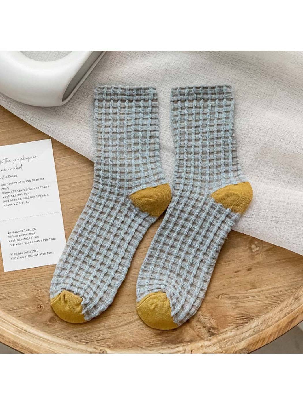 Rufia - Textured Check Knit Crew Socks