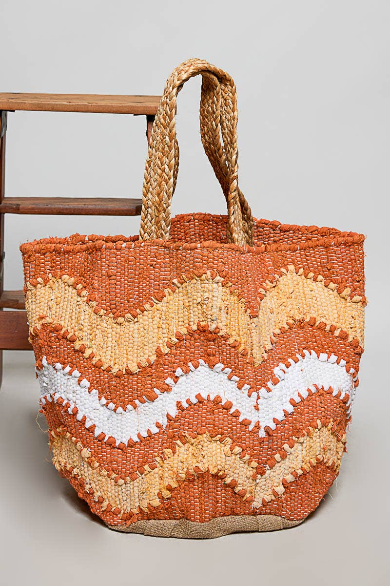 Beach Letter Woven Braided Tote Bag