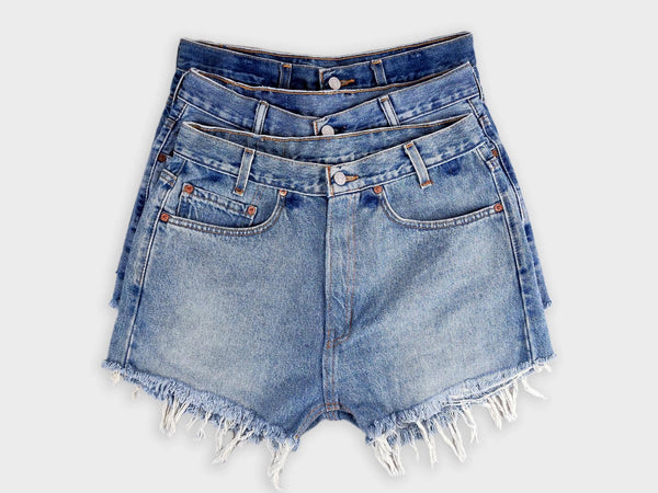 High-Rise Upcycled Denim Cutoff Shorts - Original