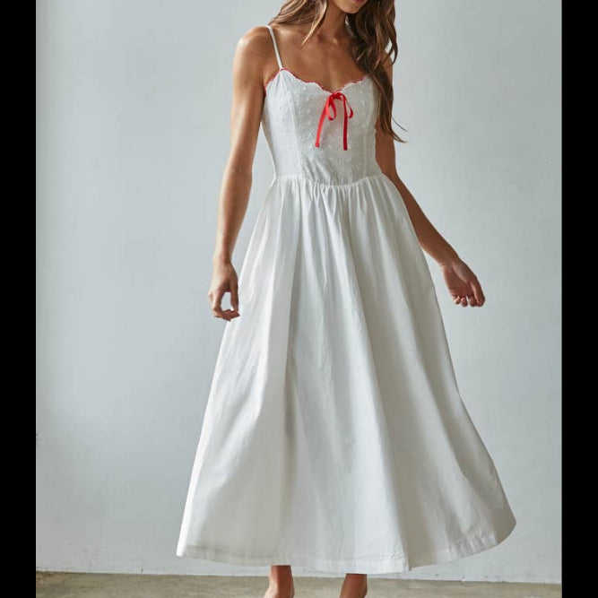 Cotton Floral Eyelet Detailed Maxi