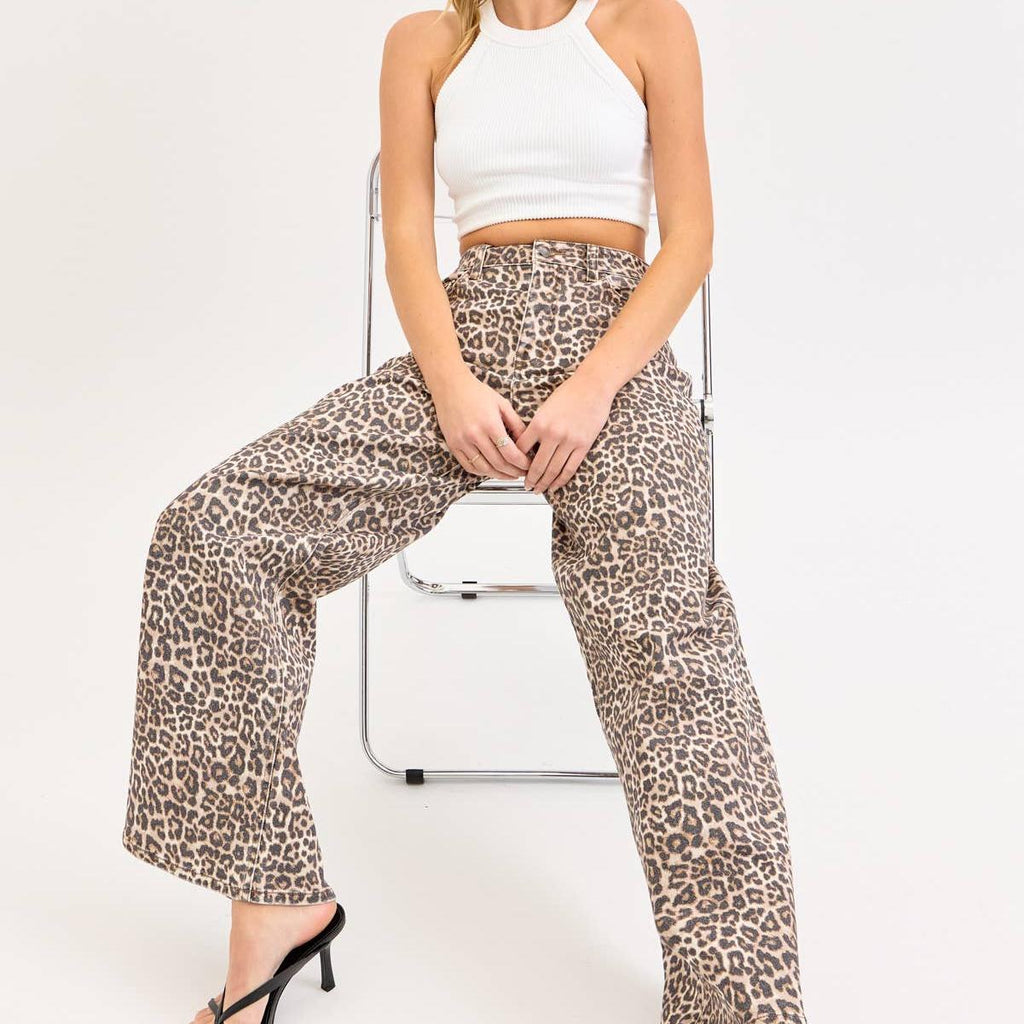 Leopard High Rise Wide Leg