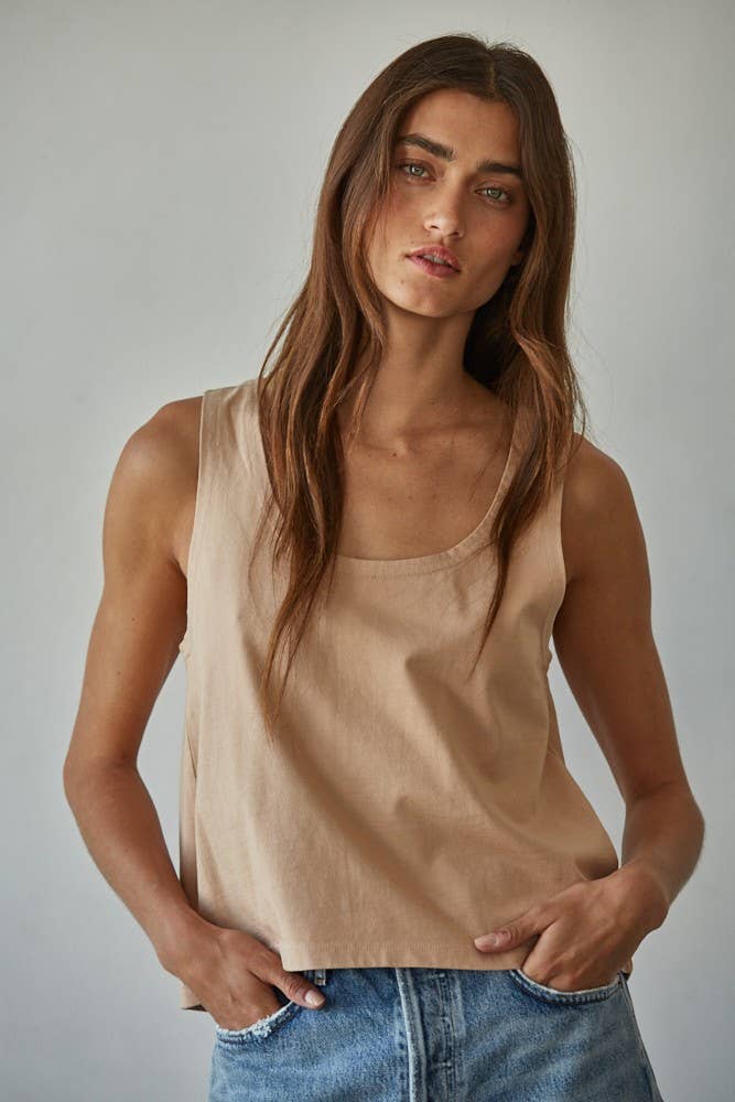 Cotton Scoop Neck Tank Top 4 Colors
