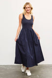Scoop Neck Drop Waist Flare Dress