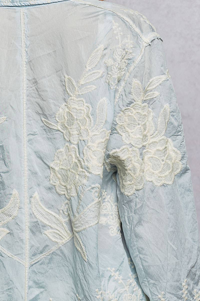 Flora Embroidered Scalloped Top