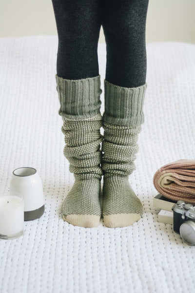 Warm & Soft Open Work Knit Lounge Socks