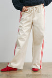 Striped Wide-Leg Drawstring Track Pants - BMP8039