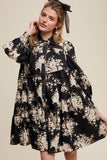 Floral Tiered Shirt Dress
