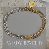 Two Tone Chain Bracelet, Gold and Silver Ombre gold-plated