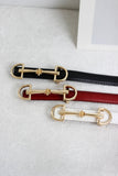 A2408DJN36588 - Slim Leather Belt with Equestrian Buckle