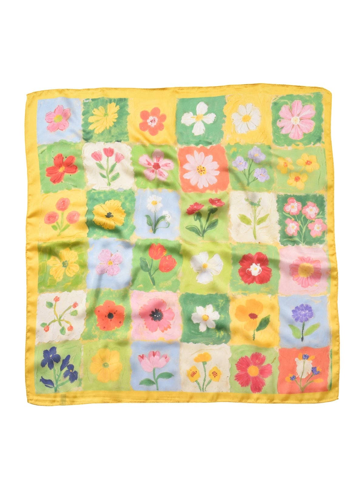 Scarvii - Romantic Floral Panel Border Print Scarf
