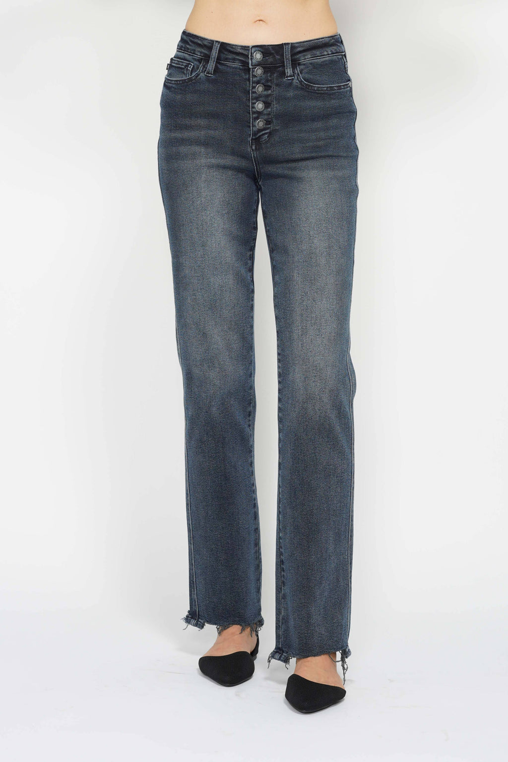 HW Button Fly Hem Destroy Straight