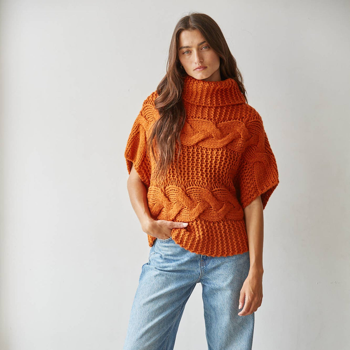 Greta Cable Knit Turtleneck