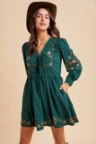 Embroidered Homestead Cotton Mini Dress
