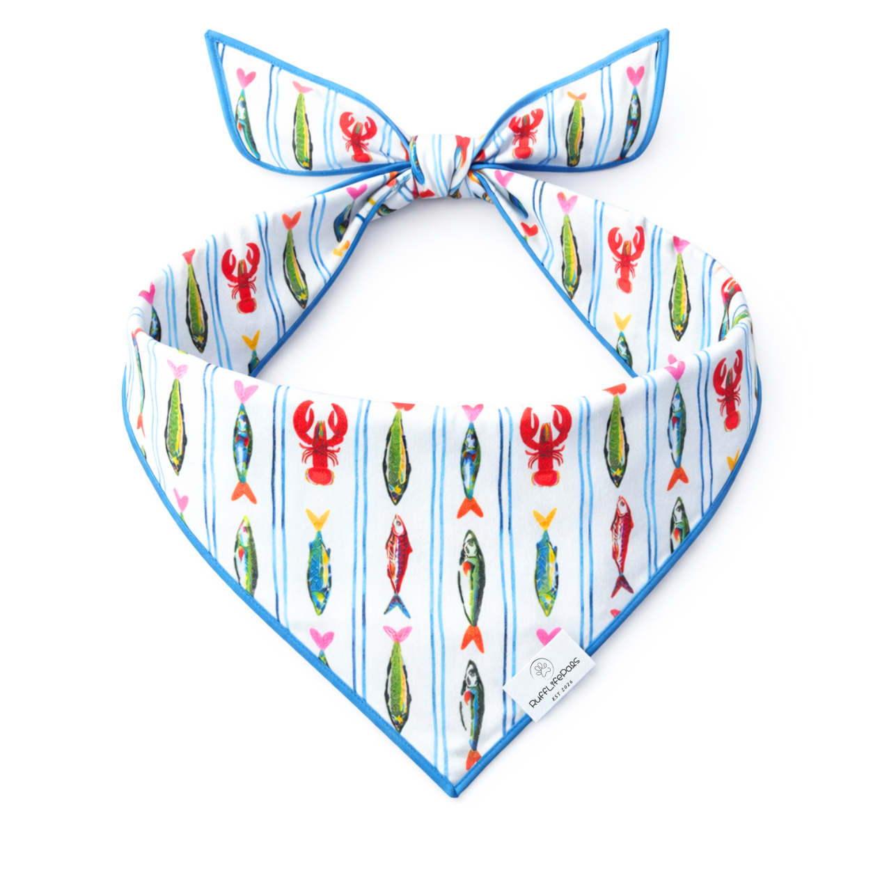 Coastal Fish Striped Dog Bandana