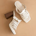 The Rome White | Basket Weave Inspired Sandal on A Platform