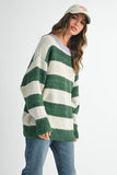 Oversized Striped Green & Lavender Sweater