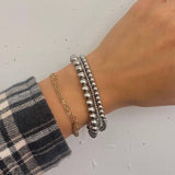 Waterproof Silver Ball Bracelets- small, medium or large