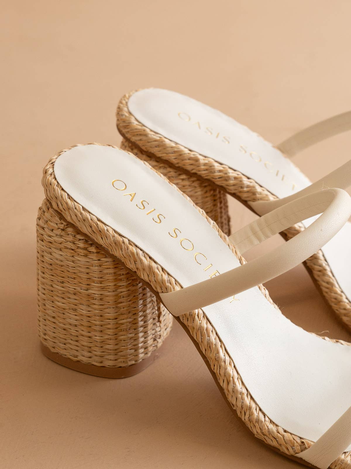 The Margaret Beige | Rattan Heel
