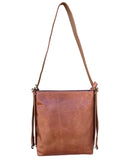 Waxed oil cowhide leather crossbody backpack