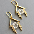 Acrylic and brass geometric earrings