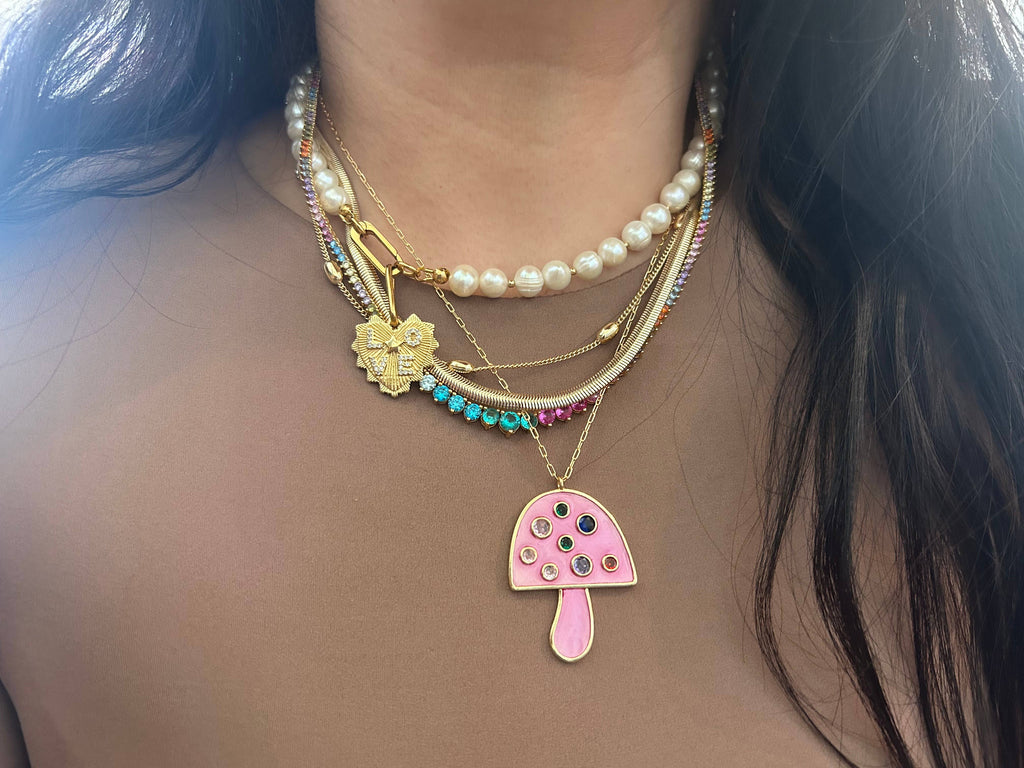 Snake chain herringbone flat link necklace gold filled 