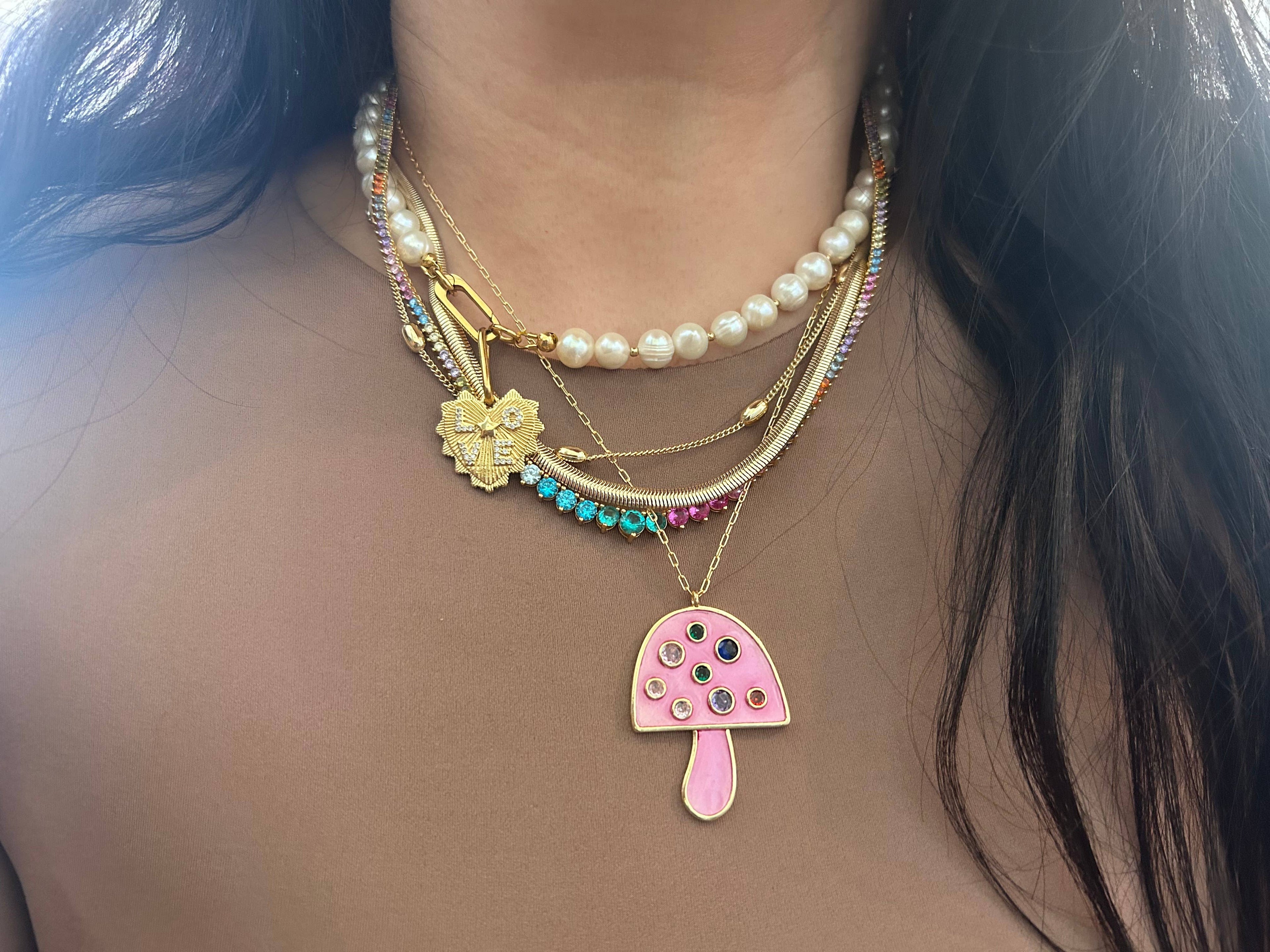 Snake chain herringbone flat link necklace gold filled 