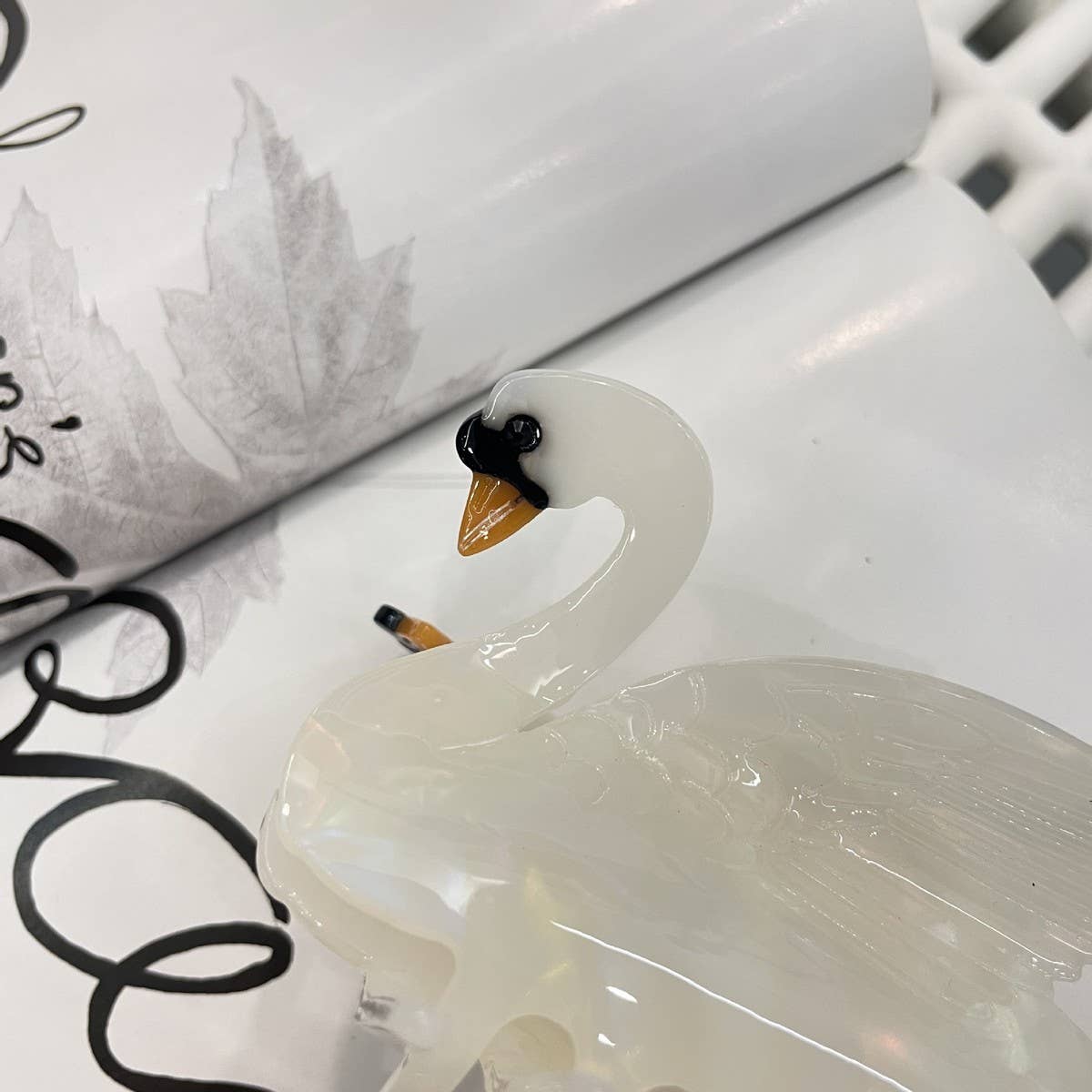 White Swan Hair Claw Clip