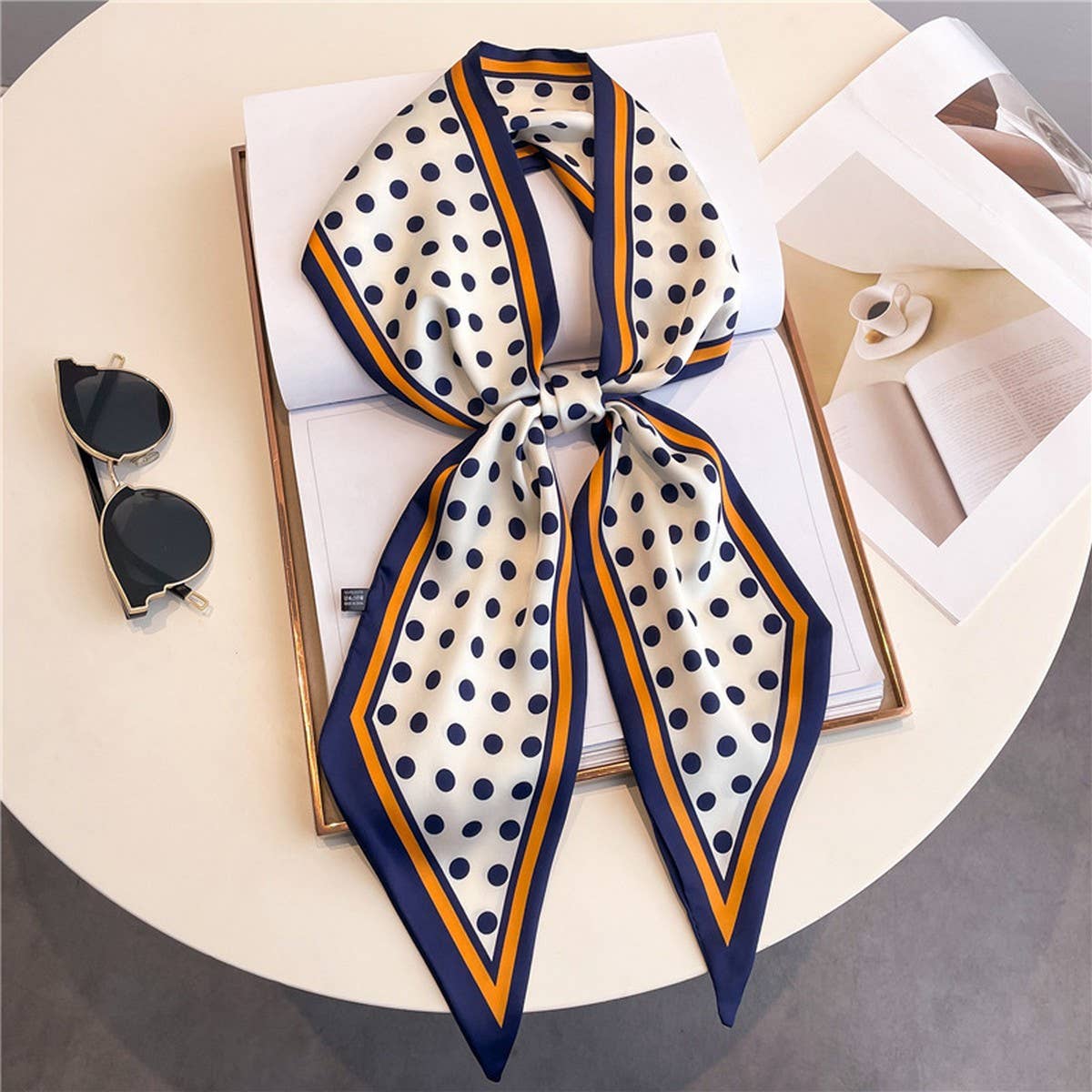 Skinny Silk Scarf for Hair, Neck or Bag Wrap_CWASC1512🎗️