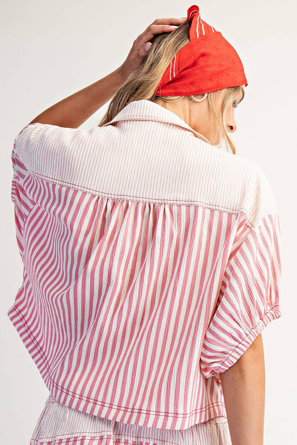 BOXY STRIPED BUTTON DOWN SHIRTS