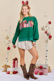 Christmas Sweatshirt Featuring Patchwork Gift box
