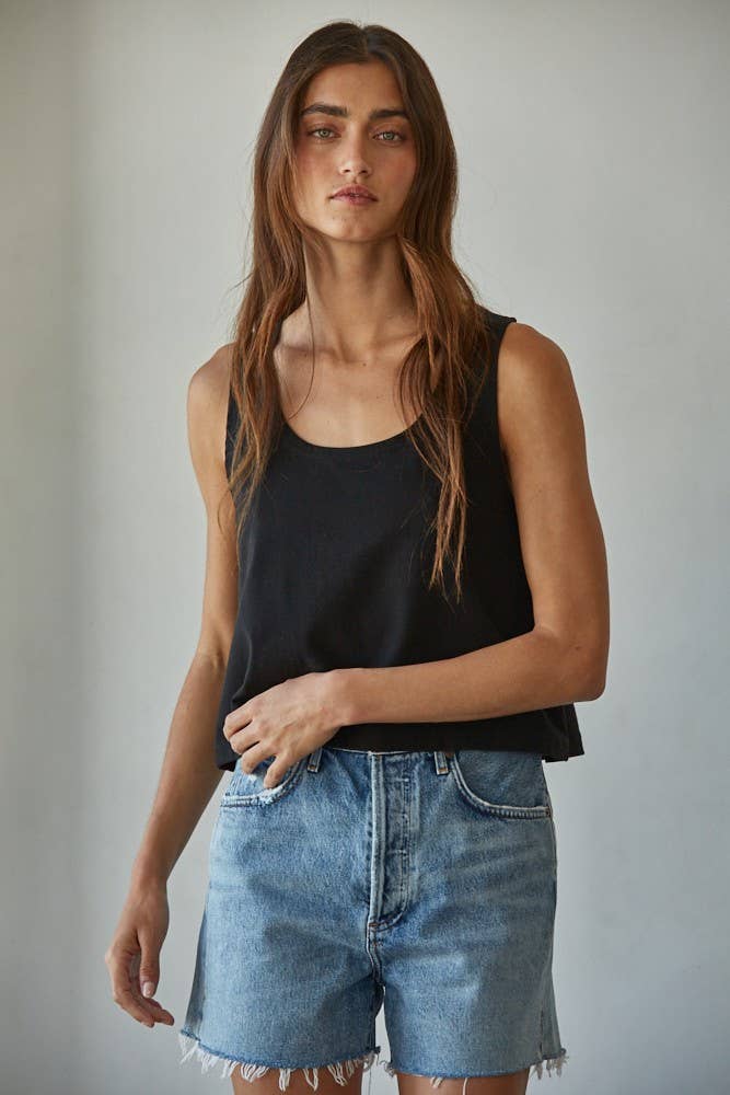 Cotton Scoop Neck Tank Top 4 Colors