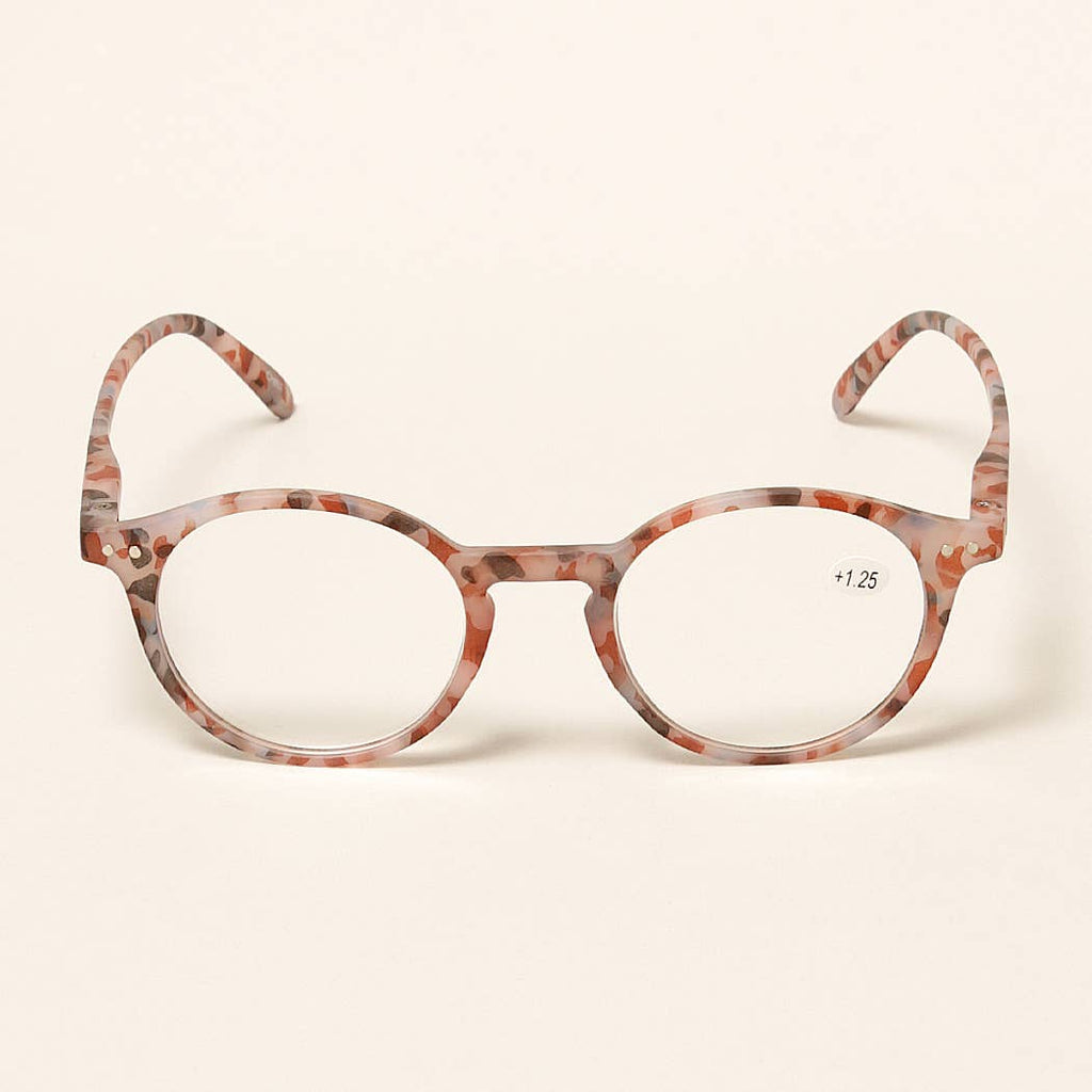Unisex Camo Pattern Round Reading Glasses