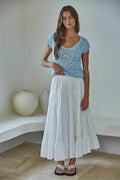 Crochet Cotton V-Neck Sweater Top