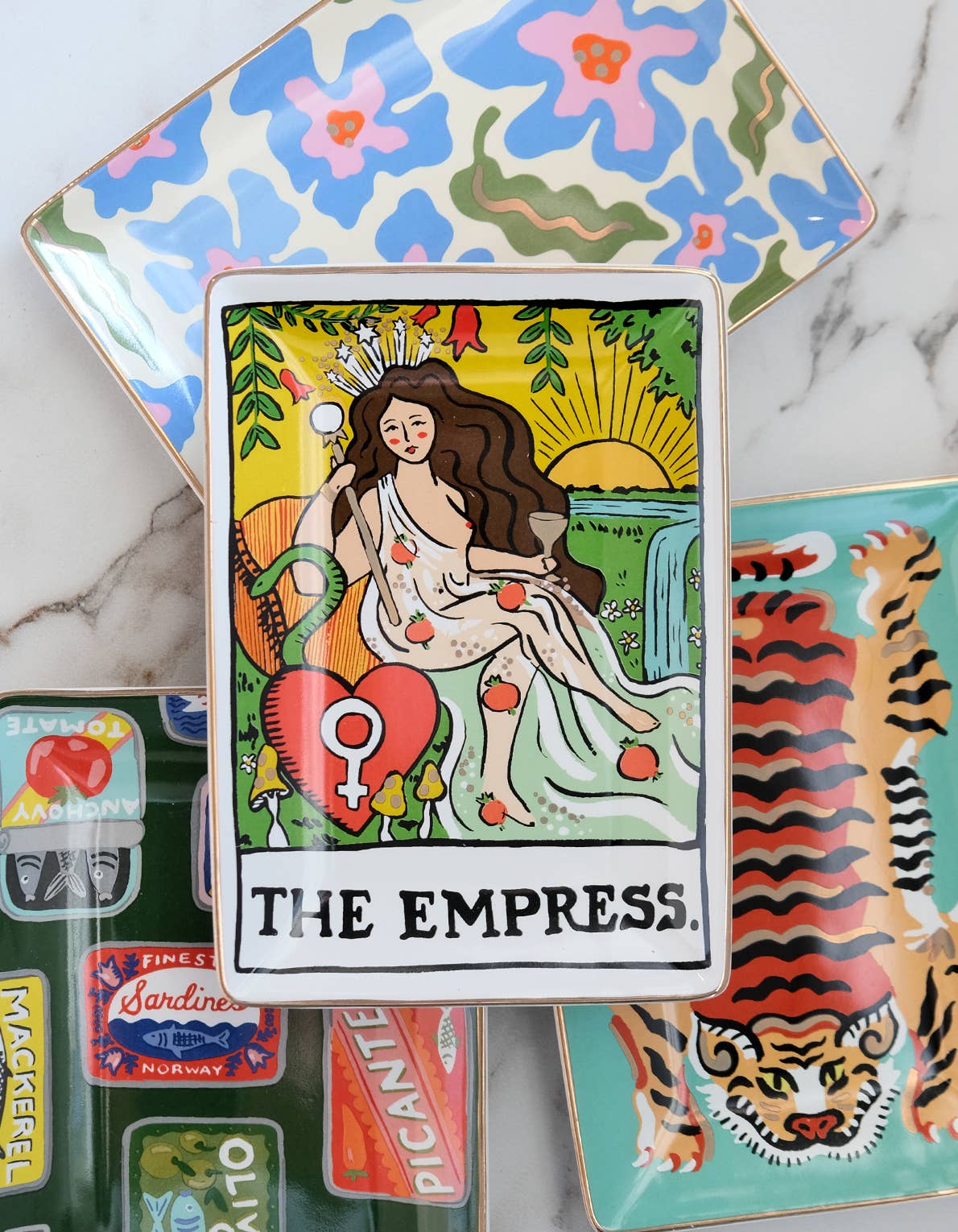 Porcelain Trinket Tray | Trippy Daisies