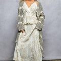 3/4 Sleeve Stripe Linen Open Cardigan