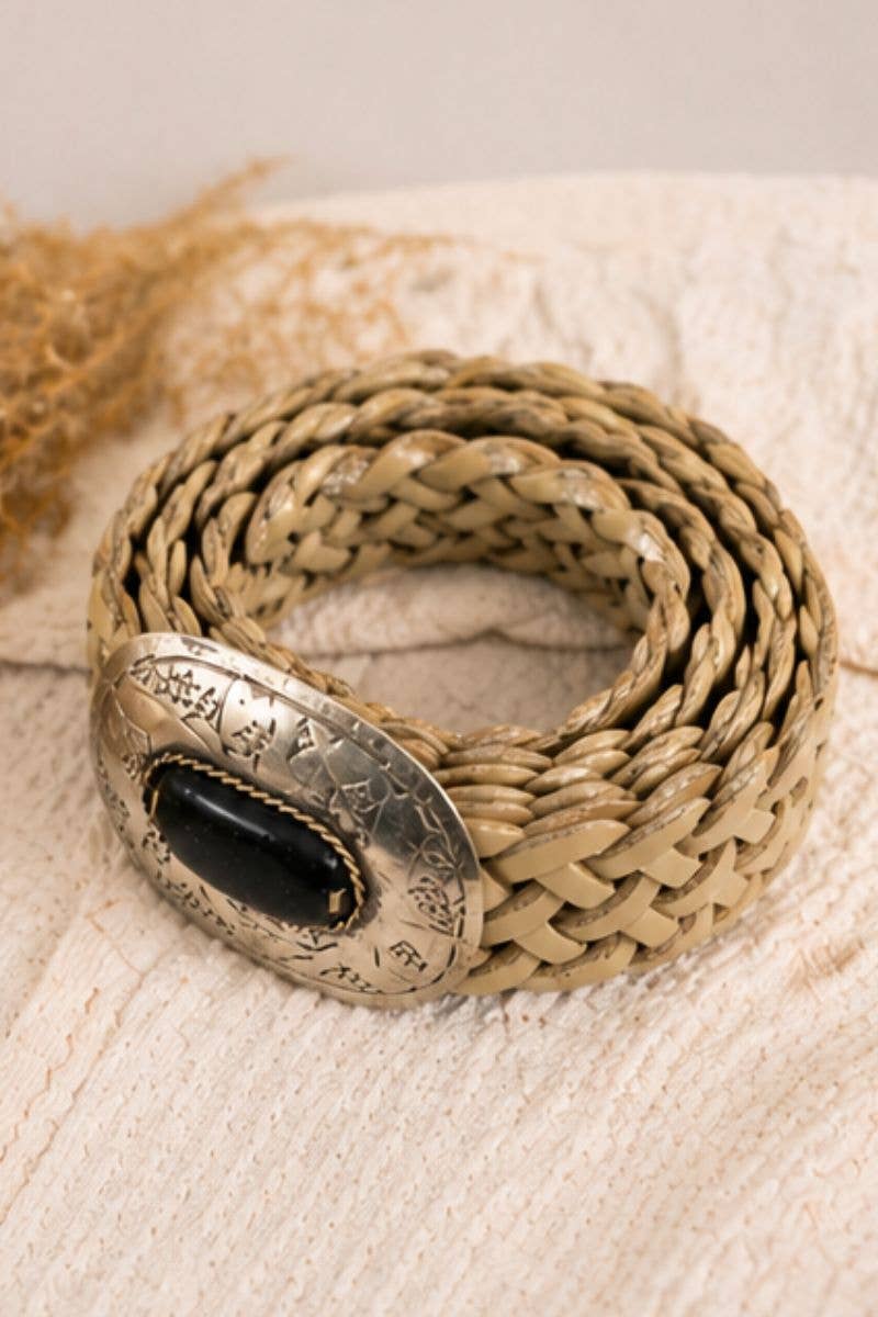 Mercury Narrow White Leather Belt