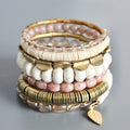 Mauve and white wrap bracelet