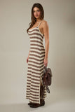SLEEVELESS STRIPE KNIT DRESS