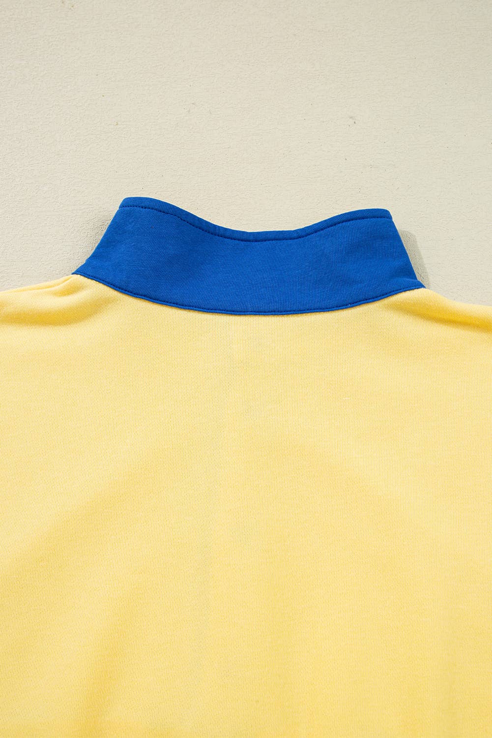 Color Block Patchwork Half Button Pullover