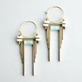 White and  mint green hoop earrings
