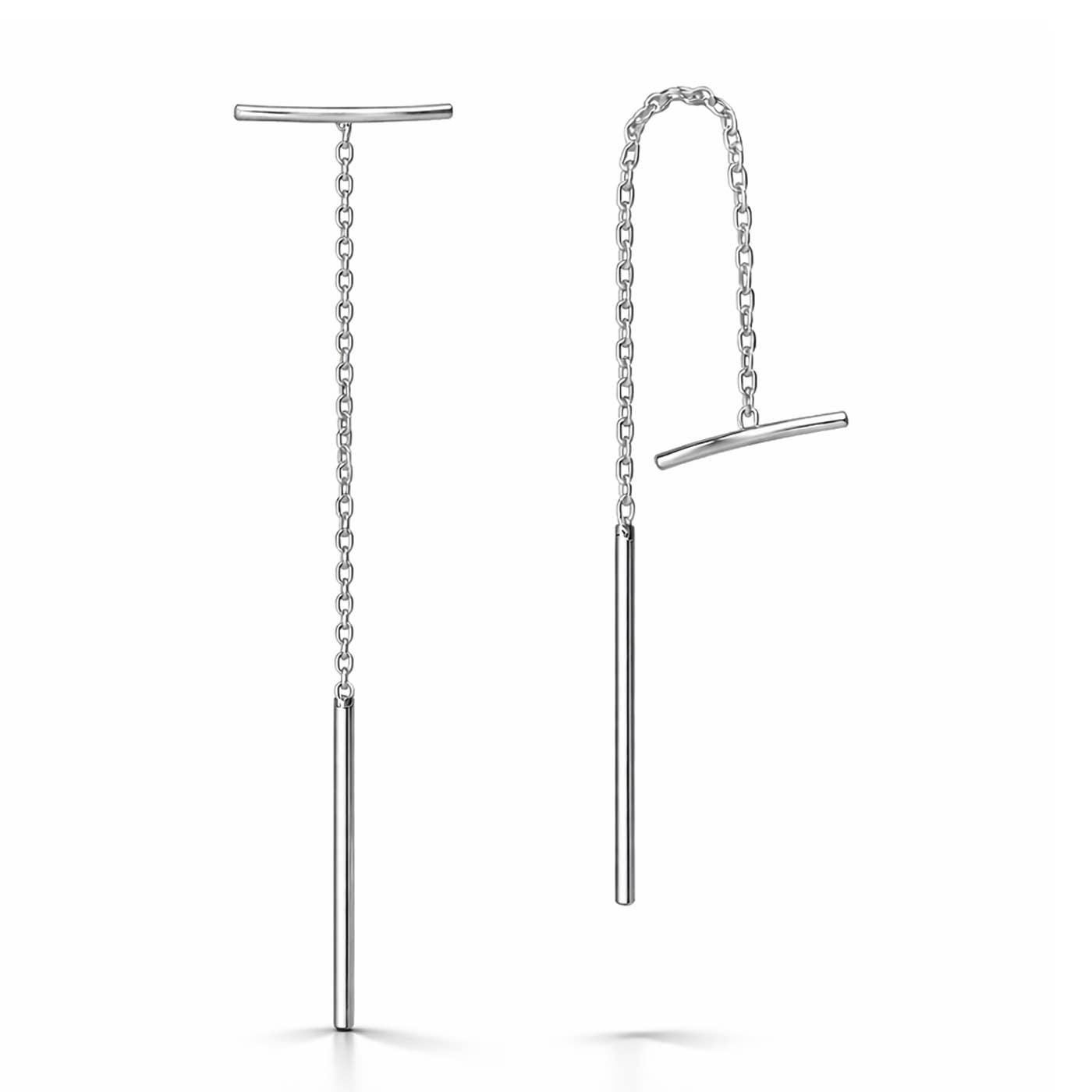 Simple Curved Bar Threader Earrings