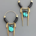 Art Deco turquoise hoop earrings