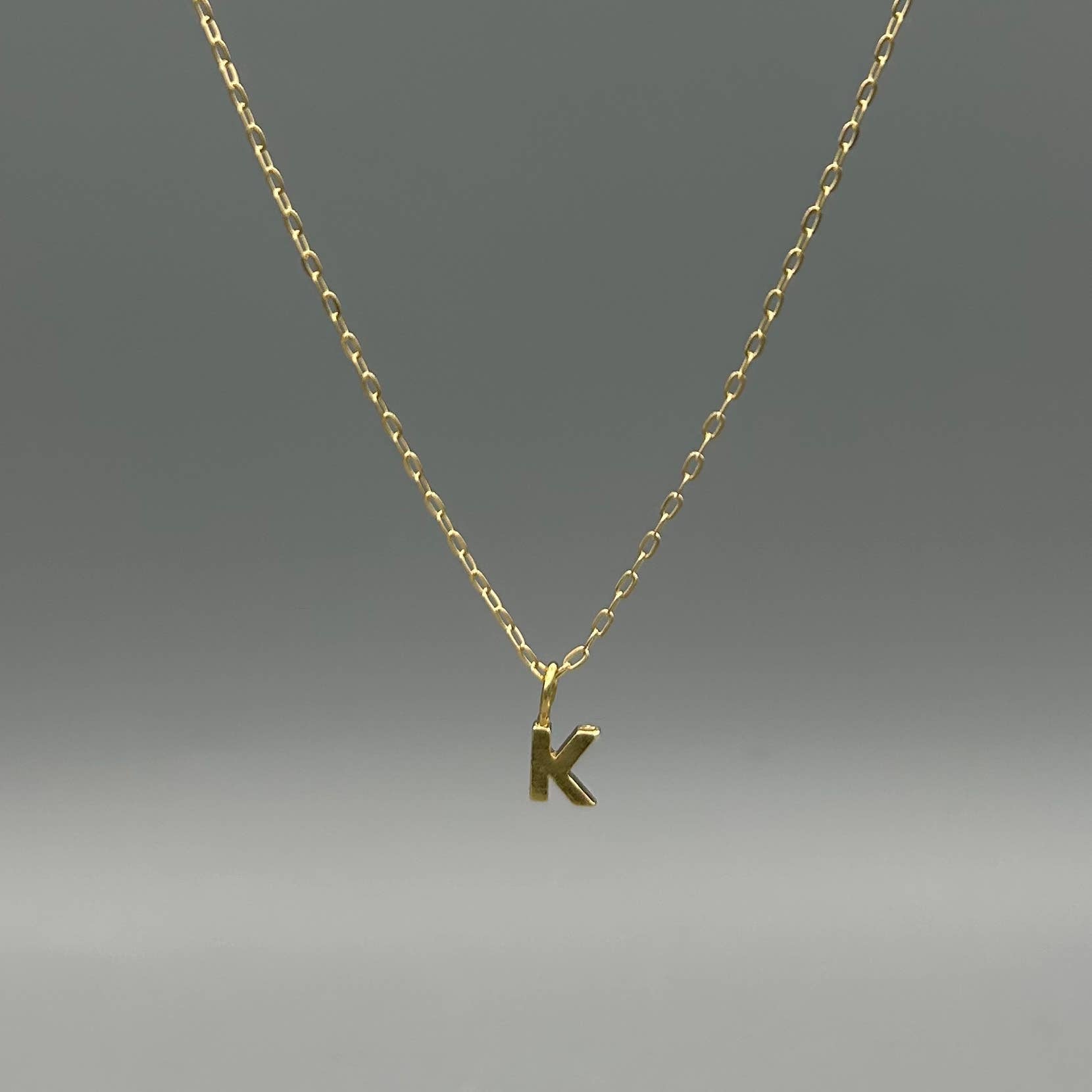 Gold Block Letter Necklace