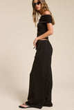 Off Shoulder Pants Set with Ruched Top