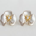 Elegant  Pearlescent Flower Stud Earrings