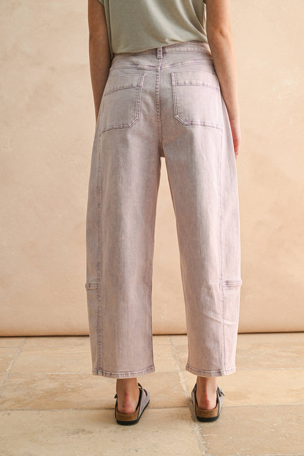 POP COLOR BARREL PANTS