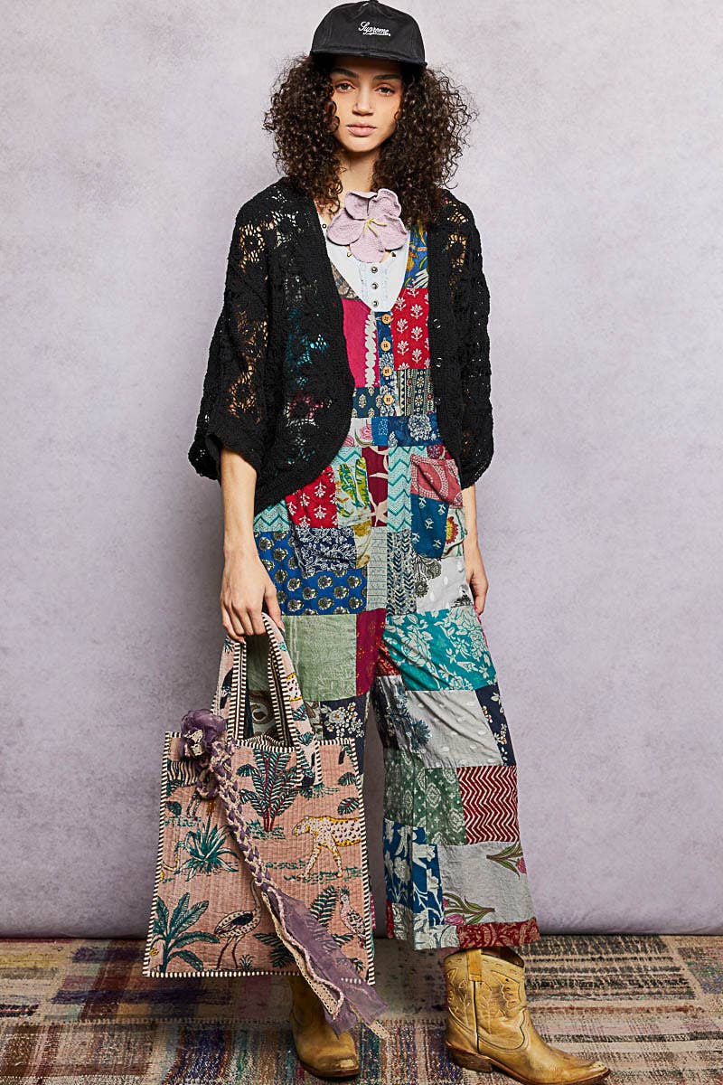 Everyday Quilted Striped Tote Bag