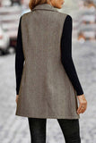 Sleeveless Lapel Blazer Long Coat GSS120