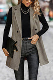 Sleeveless Lapel Blazer Long Coat GSS120
